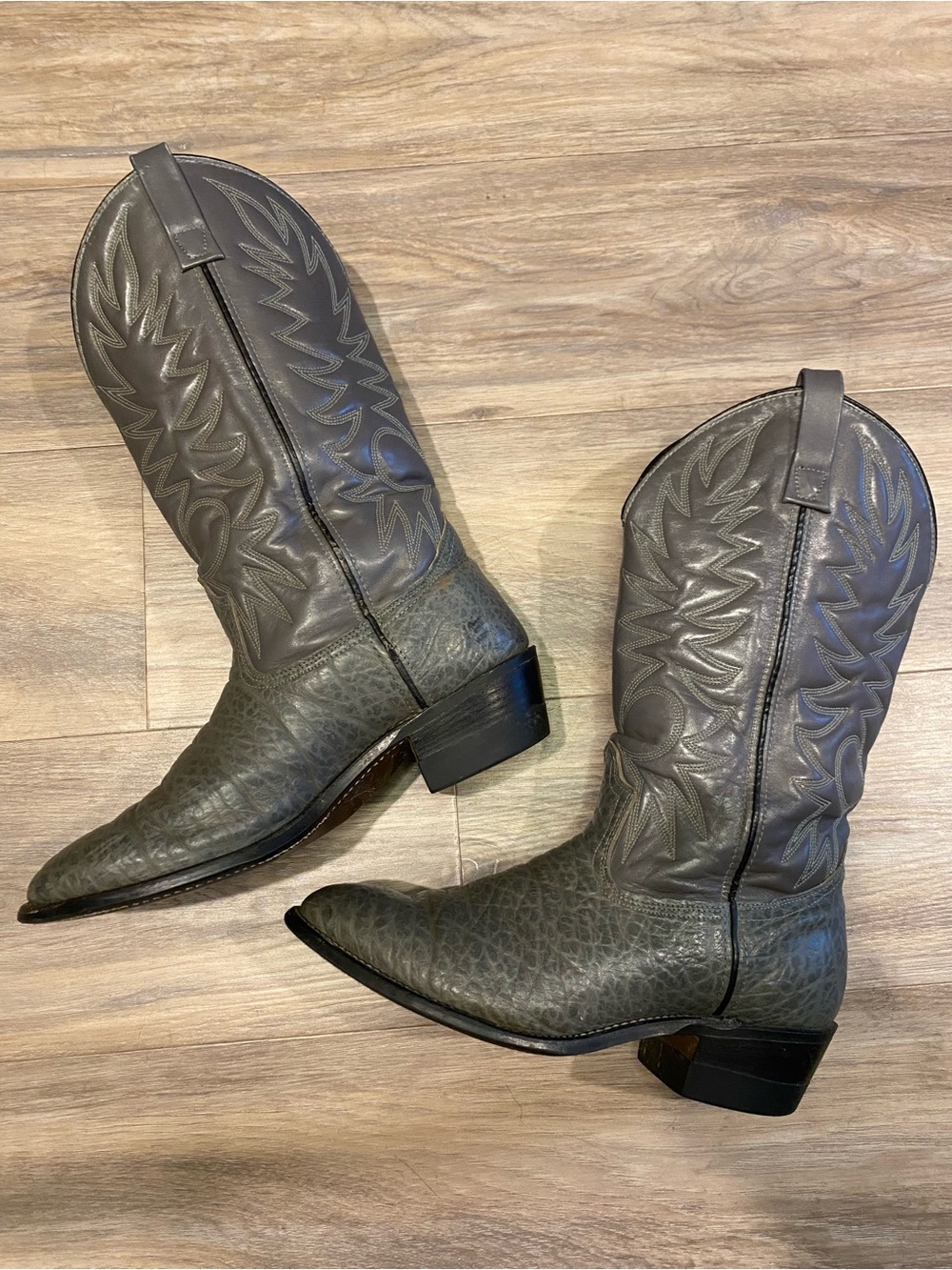 Vintage Red Wing Gray Leather Pecos Cowboy Boots USA Made Men's 9 EE